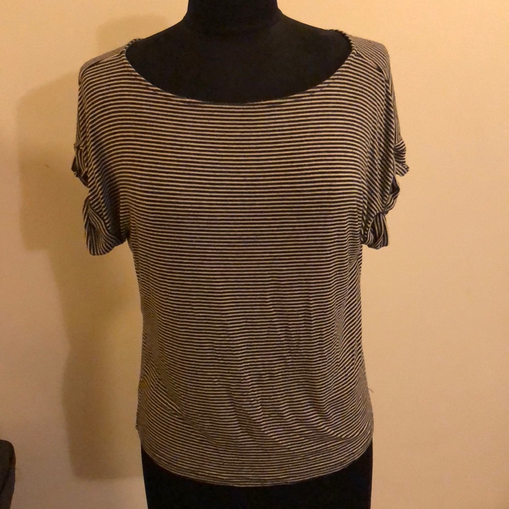 Beige and black stripped top